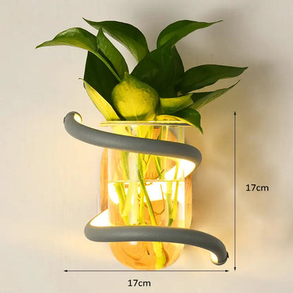 Applique Murale Vase LED Bois, 10W, Design Nordique