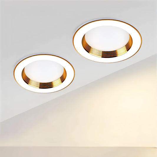 Spot LED Encastrable Rond Blanc & Doré Design Moderne