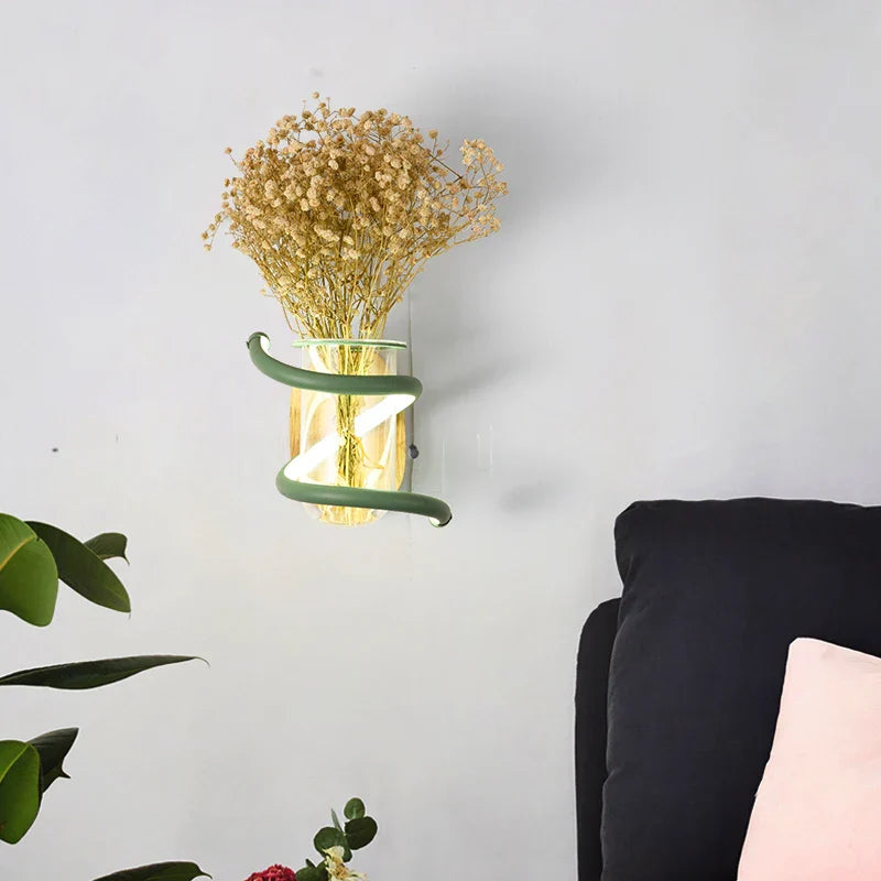 Applique Murale Vase LED Bois, 10W, Design Nordique