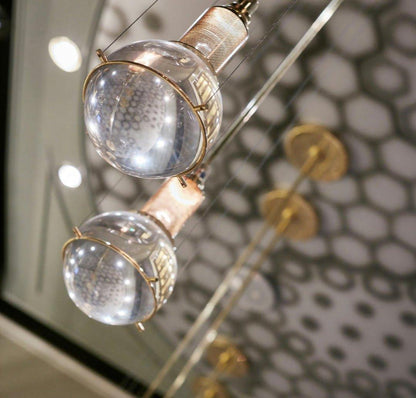 Suspension Globe Cristal – Laiton Doré Moderne