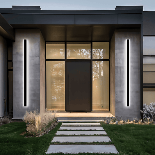 Applique Murale LED Étanche Moderne Aluminium Noir IP65