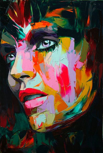 Toile Portrait Femme Abstraite - Art Moderne Graffiti