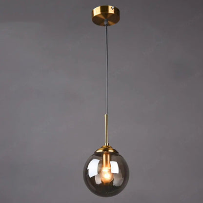 Suspension Boule en Verre Moderne, Hauteur Réglable