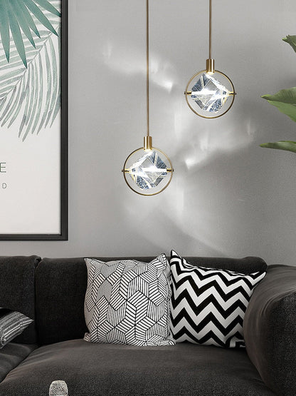 Suspension Cristal & Acier Poli, Design Kimberlite