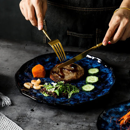 Ensemble de Dîner 10 Pièces Blue Nebula – Élégance Céleste pour Vos Repas Quotidiens