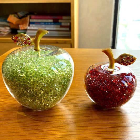 Pomme Décorative Cristal Verre Fait Main