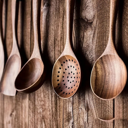 Set d'Ustensiles de Cuisine en Bois – 5 Pièces Élégantes et Durables NordicChef