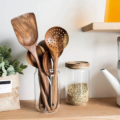 Set d'Ustensiles de Cuisine en Bois – 5 Pièces Élégantes et Durables NordicChef