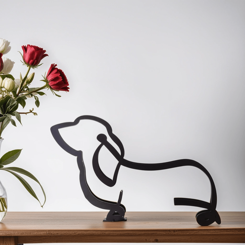 Sculptures de chiens | Art abstrait métallique | Accent artistique pour votre intérieur
