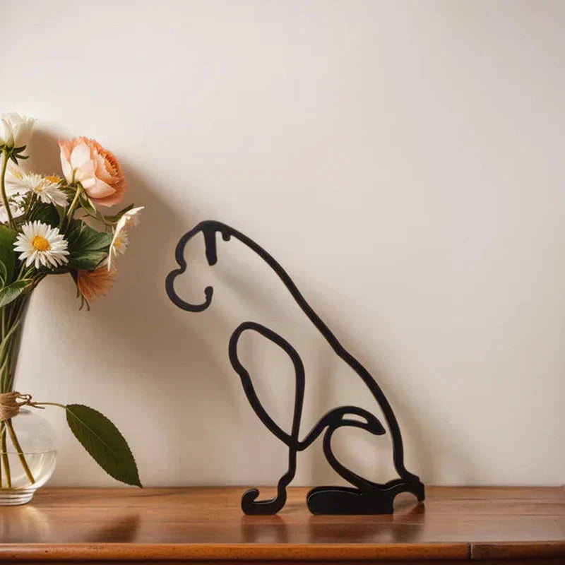 Sculptures de chiens | Art abstrait métallique | Accent artistique pour votre intérieur
