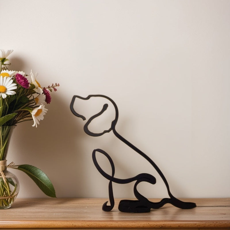 Sculptures de chiens | Art abstrait métallique | Accent artistique pour votre intérieur