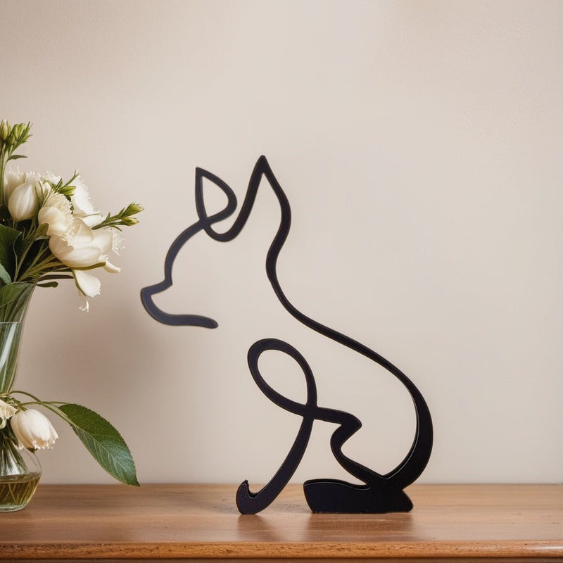 Sculptures de chiens | Art abstrait métallique | Accent artistique pour votre intérieur