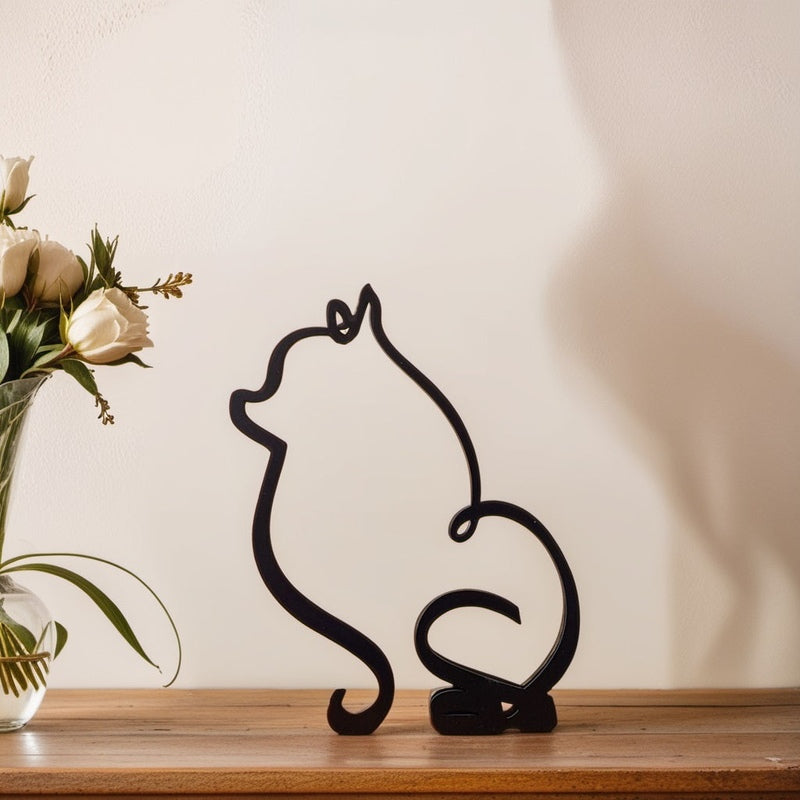 Sculptures de chiens | Art abstrait métallique | Accent artistique pour votre intérieur