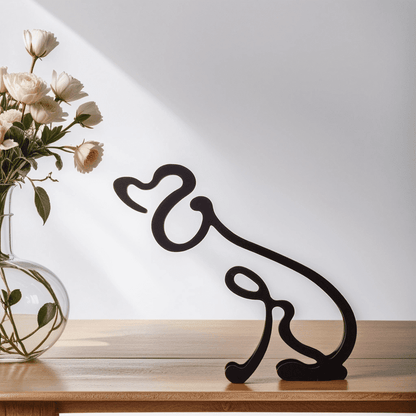 Sculptures de chiens | Art abstrait métallique | Accent artistique pour votre intérieur