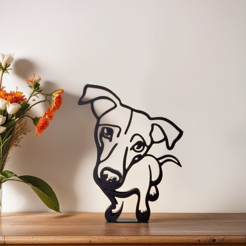 Sculptures de chiens | Art abstrait métallique | Accent artistique pour votre intérieur
