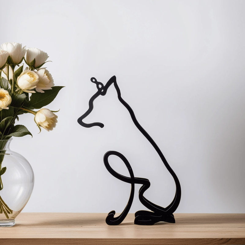 Sculptures de chiens | Art abstrait métallique | Accent artistique pour votre intérieur