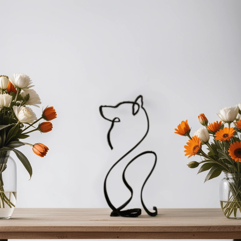 Sculptures de chiens | Art abstrait métallique | Accent artistique pour votre intérieur