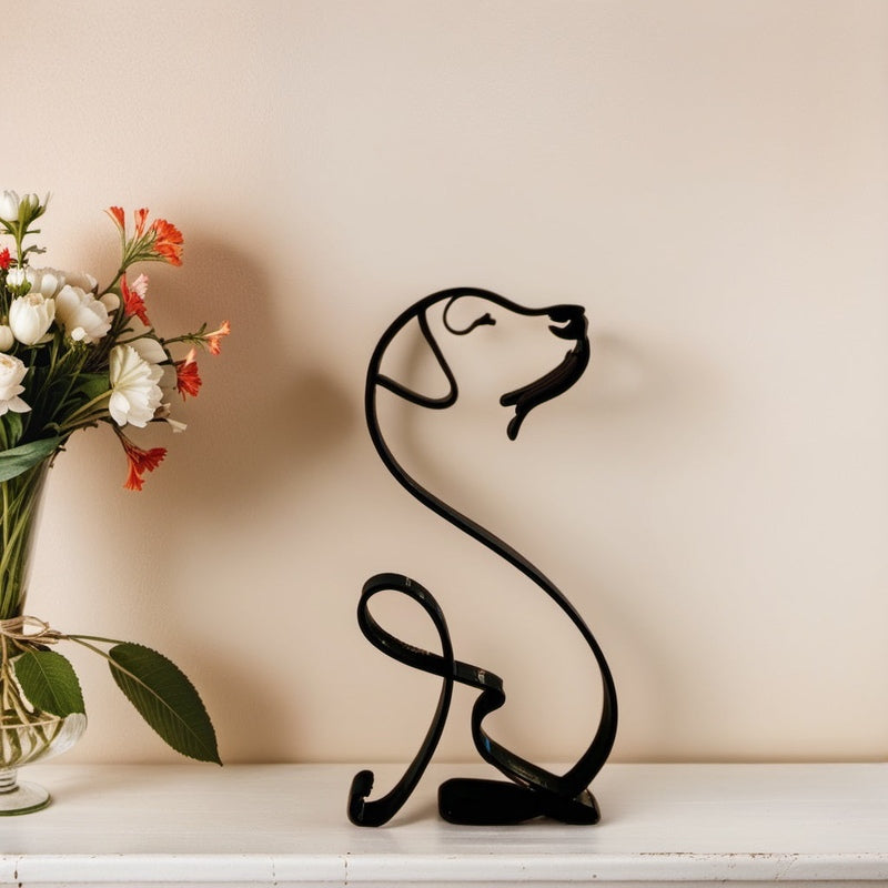 Sculptures de chiens | Art abstrait métallique | Accent artistique pour votre intérieur