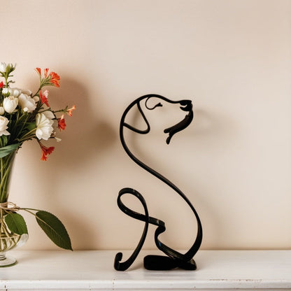Sculptures de chiens | Art abstrait métallique | Accent artistique pour votre intérieur