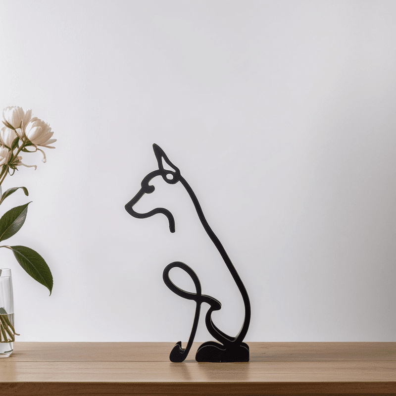 Sculptures de chiens | Art abstrait métallique | Accent artistique pour votre intérieur