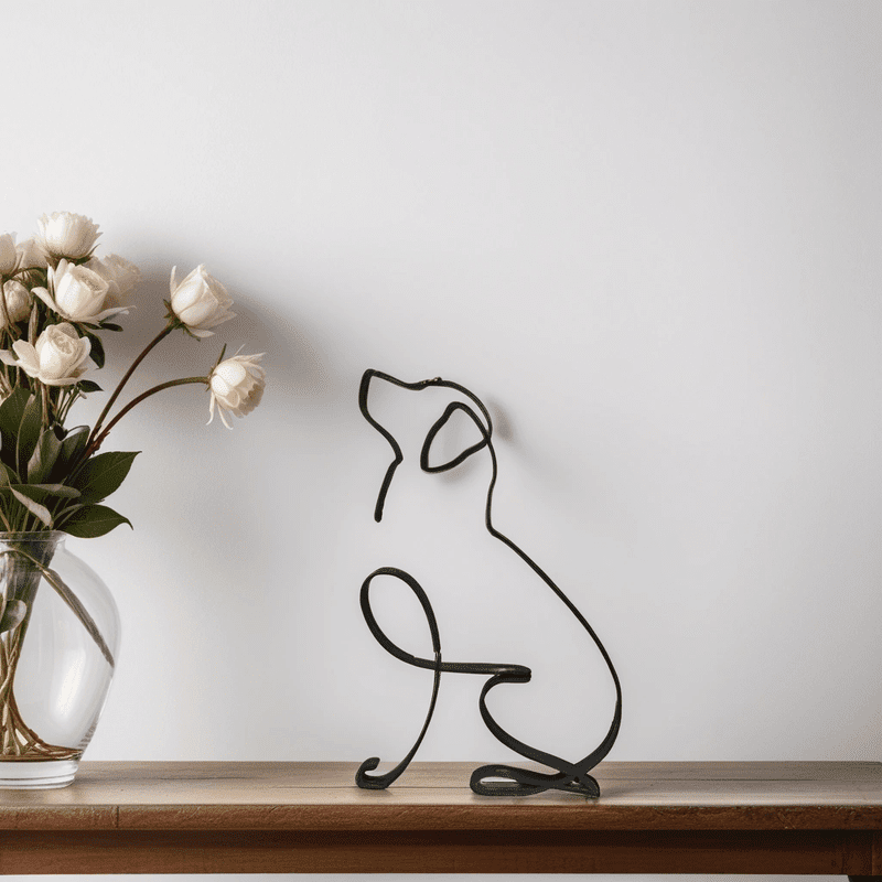 Sculptures de chiens | Art abstrait métallique | Accent artistique pour votre intérieur