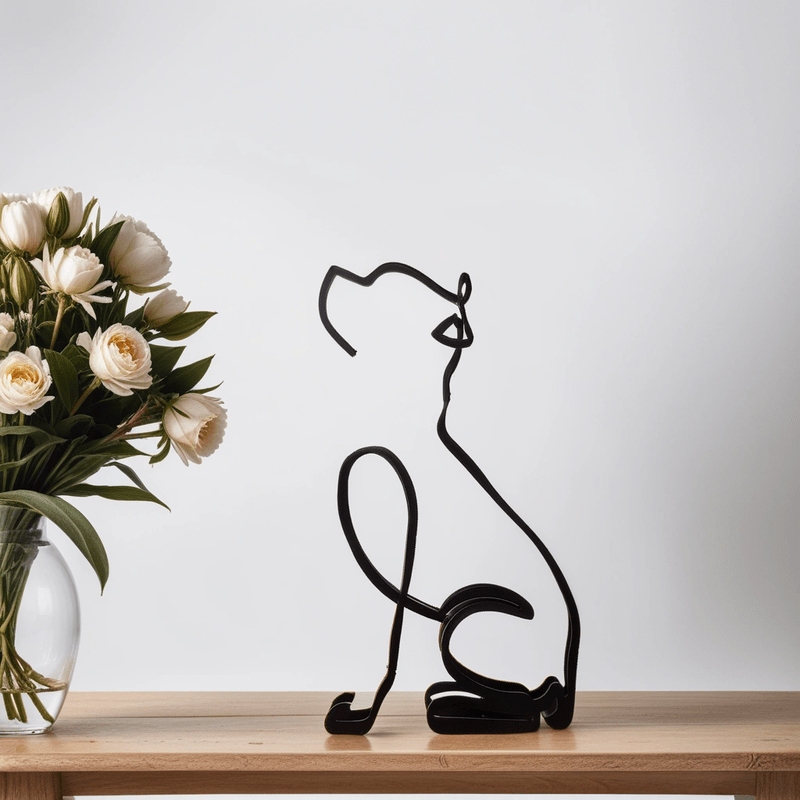 Sculptures de chiens | Art abstrait métallique | Accent artistique pour votre intérieur