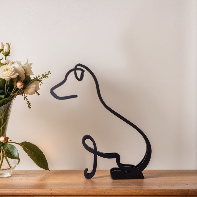 Sculptures de chiens | Art abstrait métallique | Accent artistique pour votre intérieur