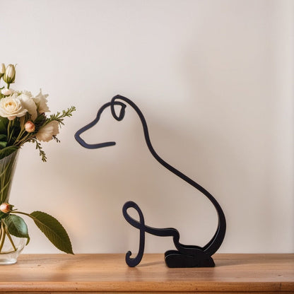 Sculptures de chiens | Art abstrait métallique | Accent artistique pour votre intérieur