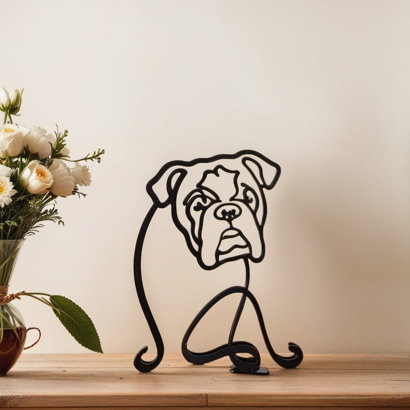 Sculptures de chiens | Art abstrait métallique | Accent artistique pour votre intérieur