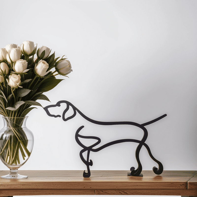 Sculptures de chiens | Art abstrait métallique | Accent artistique pour votre intérieur