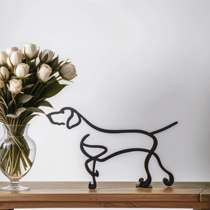 Sculptures de chiens | Art abstrait métallique | Accent artistique pour votre intérieur