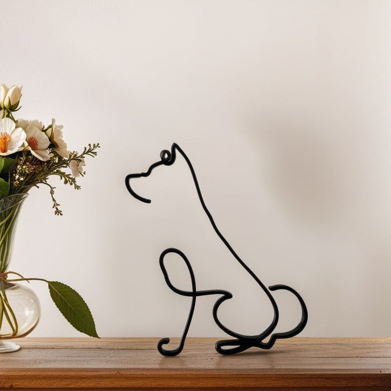 Sculptures de chiens | Art abstrait métallique | Accent artistique pour votre intérieur