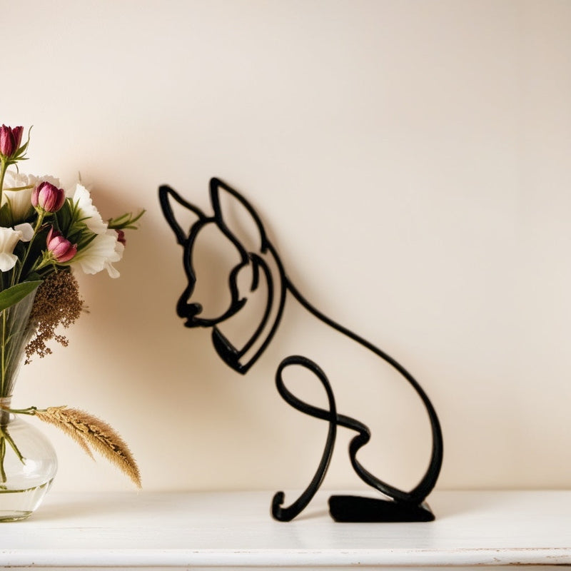 Sculptures de chiens | Art abstrait métallique | Accent artistique pour votre intérieur