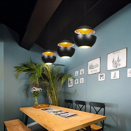 Lampe Apfel Suspendue - Noir et Blanc - E27