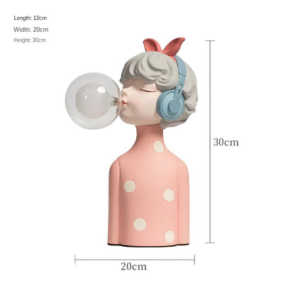 BubbleFairies Lampe de Table | Charmant Quartet de Statues de Filles Cartoon