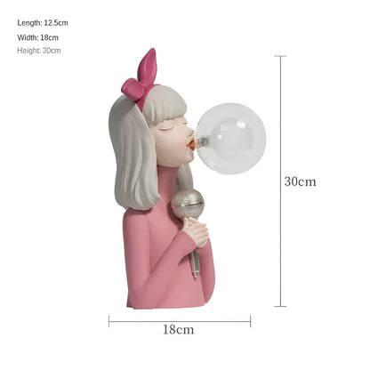 BubbleFairies Lampe de Table | Charmant Quartet de Statues de Filles Cartoon