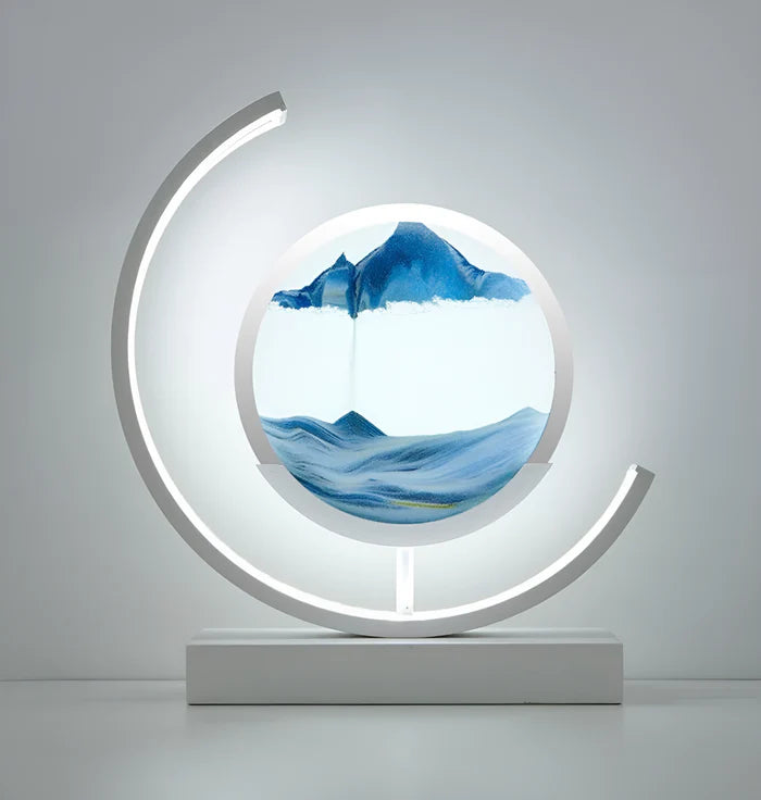 ChicSandscape - Lampe LED à Sable Fluide 3D - Lueur Apaisante et Élégante