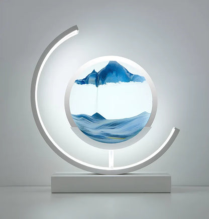 ChicSandscape - Lampe LED à Sable Fluide 3D - Lueur Apaisante et Élégante