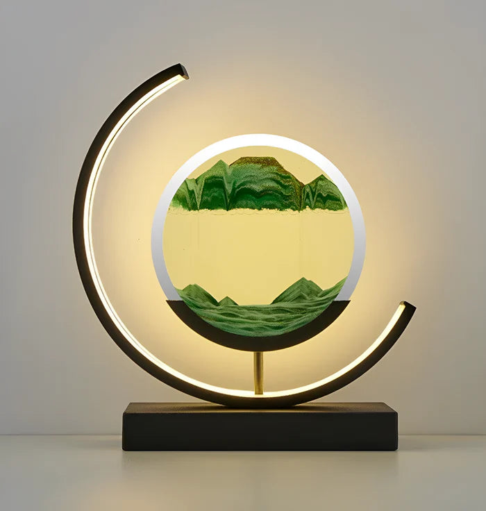ChicSandscape - Lampe LED à Sable Fluide 3D - Lueur Apaisante et Élégante