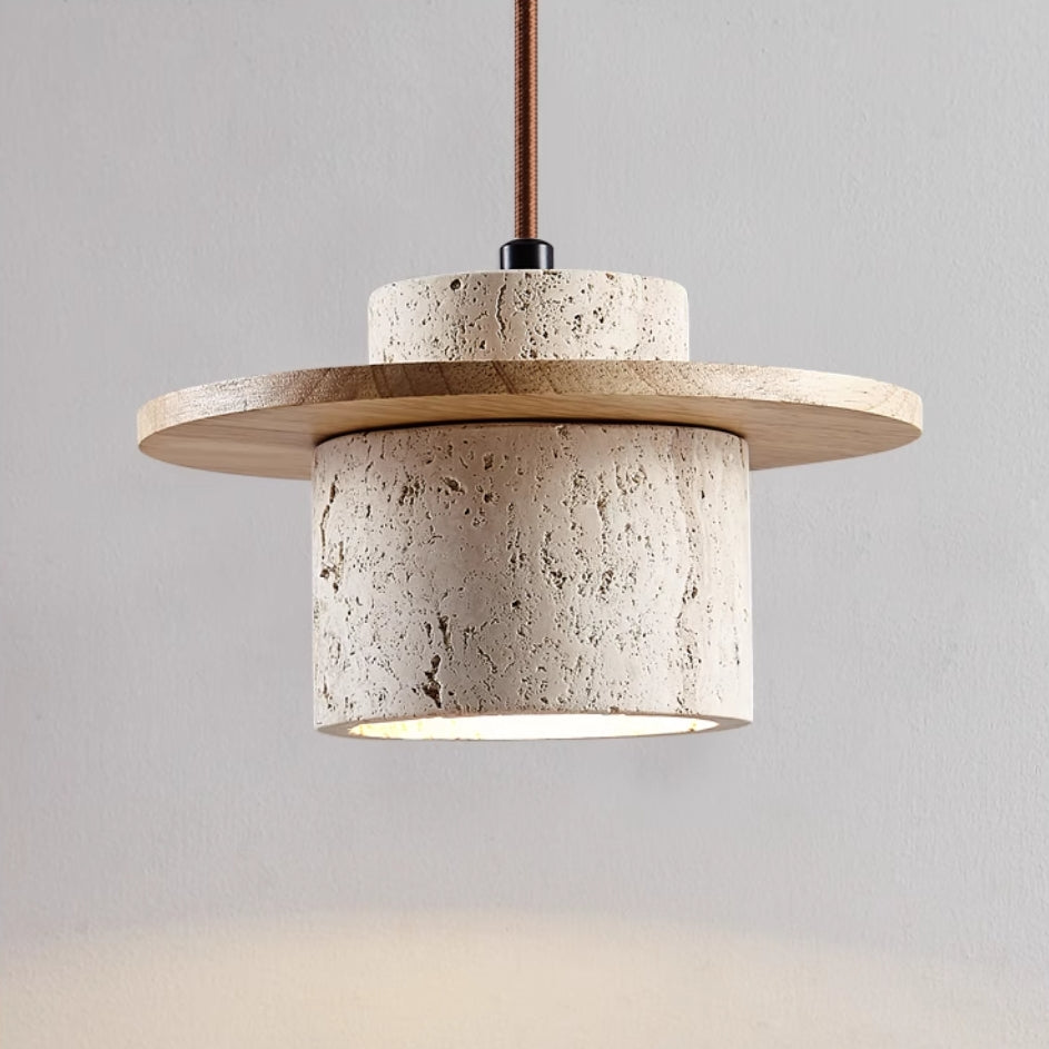 Suspension Travertine | Éclairage Élégant en Pierre Naturelle