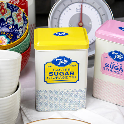Lot de 4 boîtes de cuisine rétro Tala – rangement pour farine et sucre