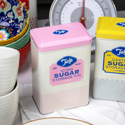Lot de 4 boîtes de cuisine rétro Tala – rangement pour farine et sucre