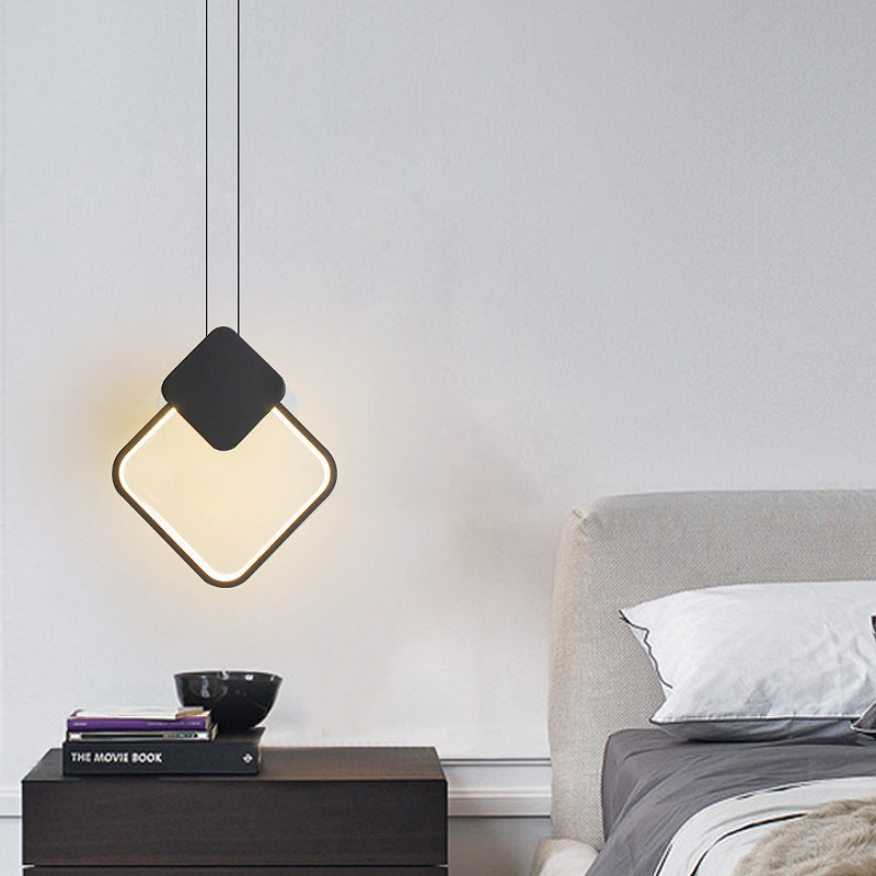 Suspension LED Noire Moderne Formes Géométriques