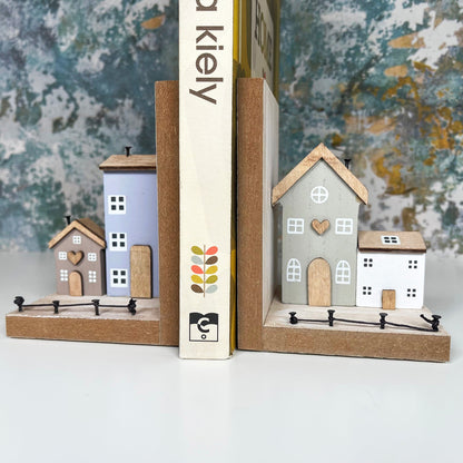 Wooden House | Ensemble de Serre-livres en Bois en Forme de Maison