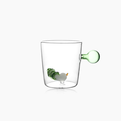 Mug en Verre Ichendorf avec Base Ornementale et Poignée Colorée – Élégance et Originalité Quotidienne