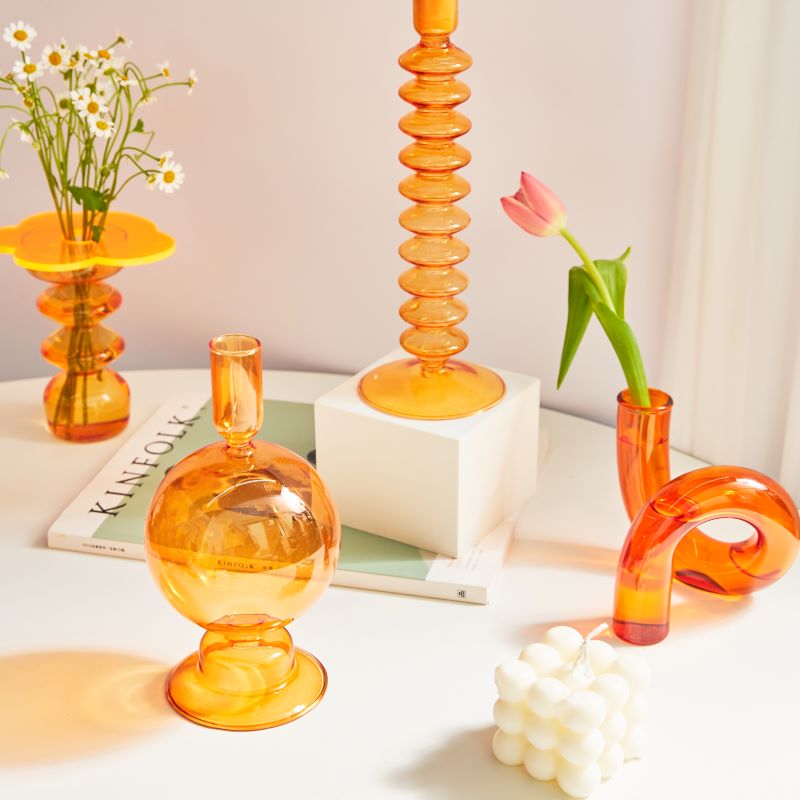 Vase Hydroponique et Porte-Bougie – Design Artistique en Verre