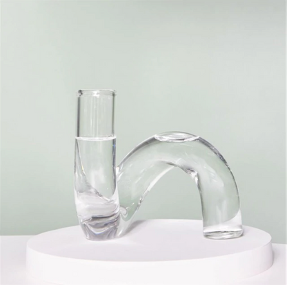 Vase Boucle en Verre Borosilicaté – Soliflore & Bougeoir Design