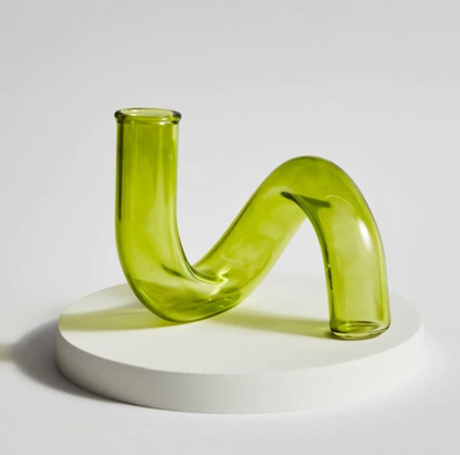 Vase Hydroponique et Porte-Bougie – Design Artistique en Verre