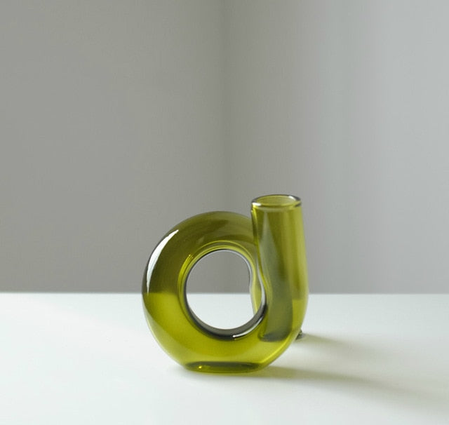 Vase Boucle en Verre Borosilicaté – Soliflore & Bougeoir Design