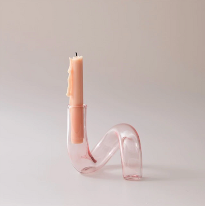 Vase Boucle en Verre Borosilicaté – Soliflore & Bougeoir Design